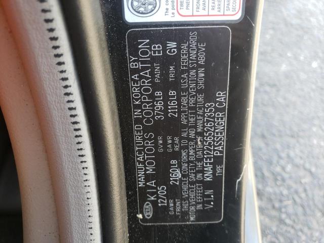 Photo 10 from auction – 2006 KIA SPECTRA LX with VIN KNAFE122565267353