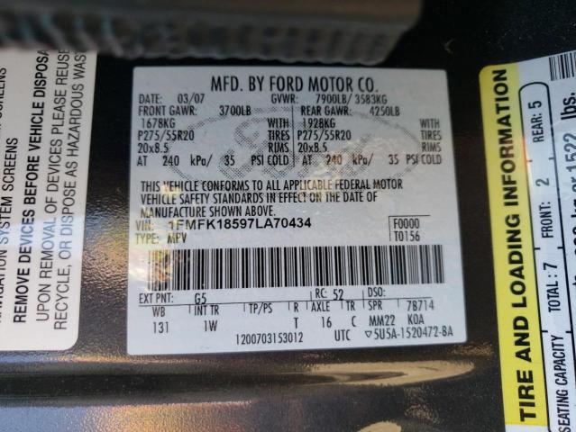 Photo 10 from auction – 2007 FORD EXPEDITION with VIN 1FMFK18597LA70434