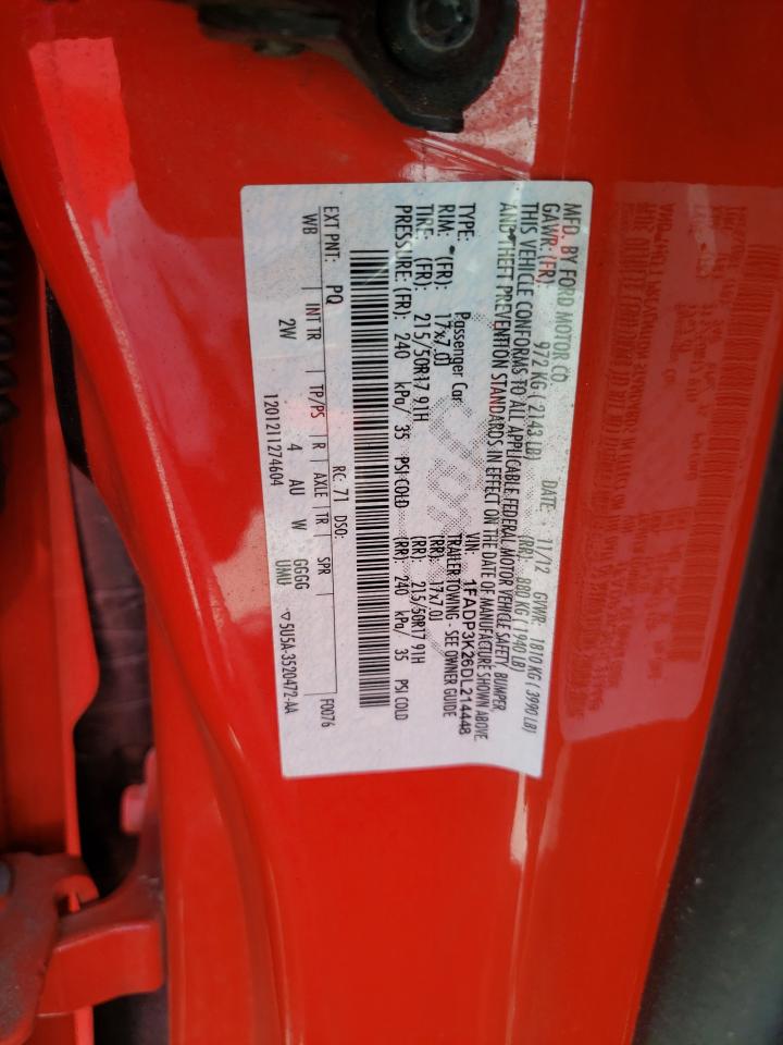 Photo 10 from auction – 2013 FORD FOCUS SE with VIN 1FADP3K26DL214448