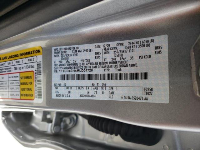 Photo 10 from auction – 2021 FORD RANGER XL with VIN 1FTER4EH4MLD04728