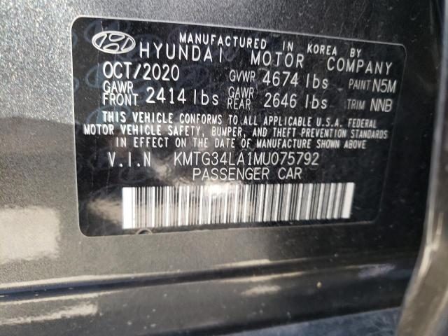 Photo 10 from auction – 2021 GENESIS G70 ELITE with VIN KMTG34LA1MU075792