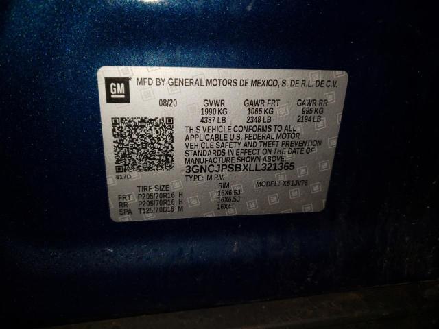 Photo 10 from auction – 2020 CHEVROLET TRAX 1LT with VIN 3GNCJPSBXLL321365