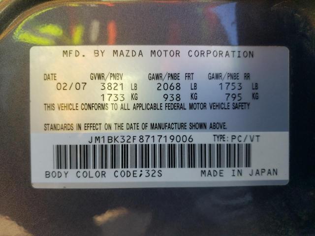 Photo 10 from auction – 2007 MAZDA 3 I with VIN JM1BK32F871719006