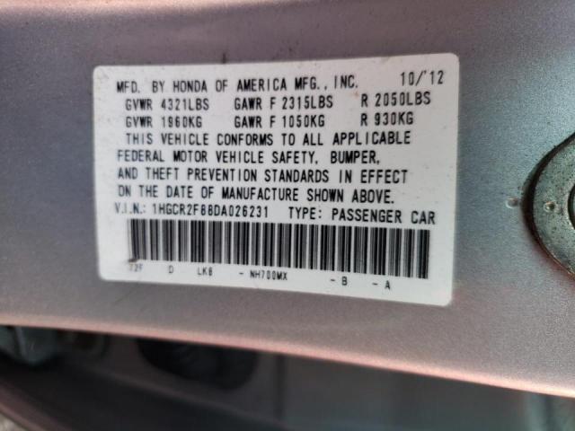 Photo 10 from auction – 2013 HONDA ACCORD EXL with VIN 1HGCR2F88DA026231