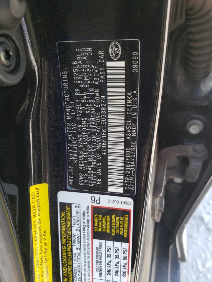 Photo 10 from auction – 2014 TOYOTA CAMRY L with VIN 4T1BF1FK1EU338279