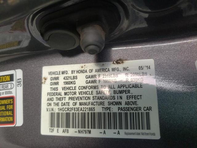 Photo 10 from auction – 2014 HONDA ACCORD EXL with VIN 1HGCR2F83EA221865