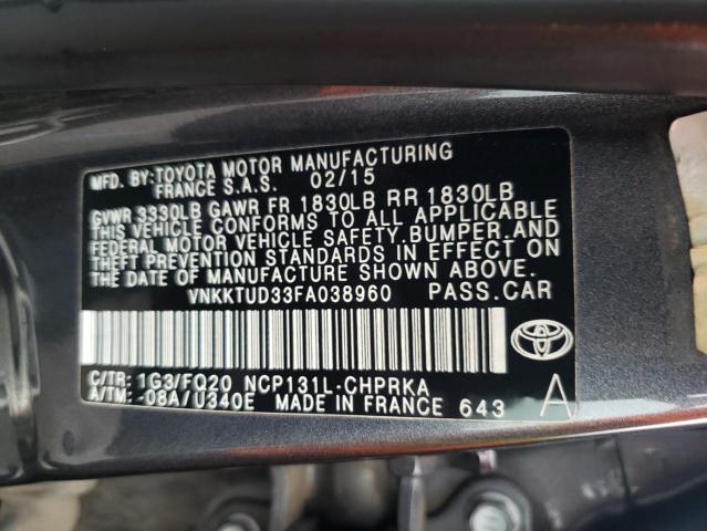 Photo 10 from auction – 2015 TOYOTA YARIS with VIN VNKKTUD33FA038960