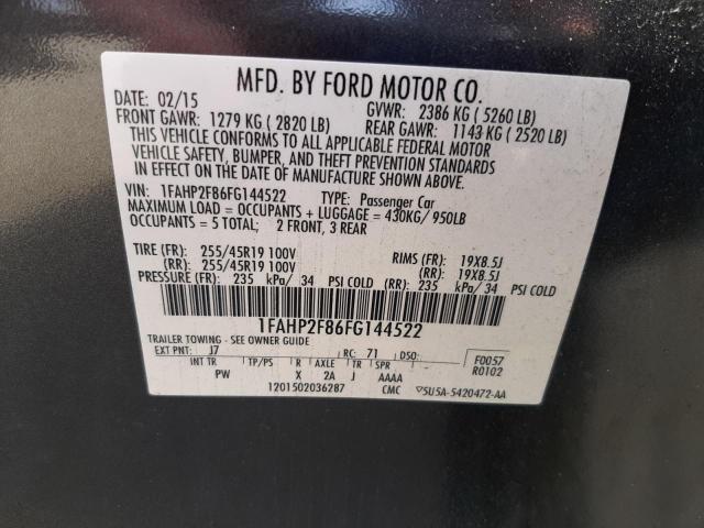 Photo 10 from auction – 2015 FORD TAURUS LIM with VIN 1FAHP2F86FG144522