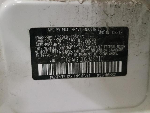 Photo 10 from auction – 2013 SUBARU IMPREZA PR with VIN JF1GPAC60D2849710