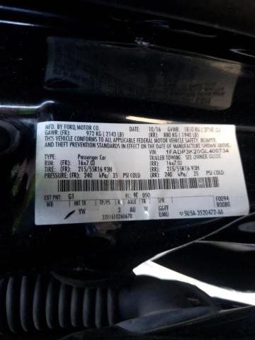 Photo 10 from auction – 2016 FORD FOCUS SE with VIN 1FADP3K20GL400734
