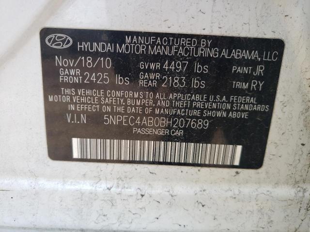 Photo 10 from auction – 2011 HYUNDAI SONATA SE with VIN 5NPEC4AB0BH207689