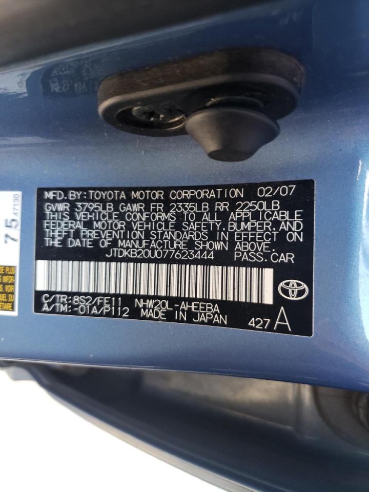 Photo 10 from auction – 2007 TOYOTA PRIUS with VIN JTDKB20U077623444