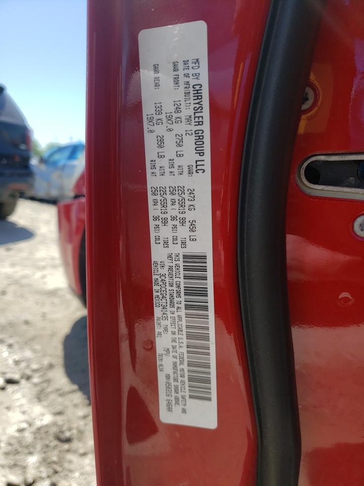 Photo 10 from auction – 2012 DODGE JOURNEY R/ with VIN 3C4PDCEG4CT341435