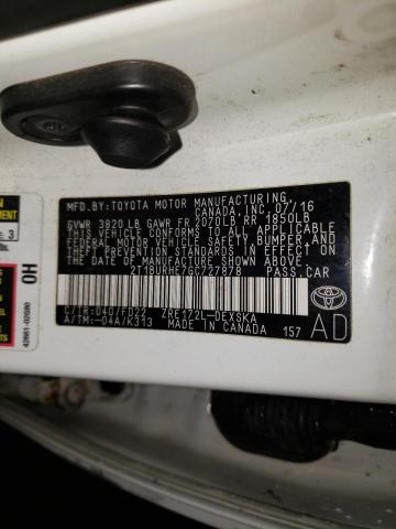 Photo 10 from auction – 2016 TOYOTA COROLLA L with VIN 2T1BURHE7GC727878