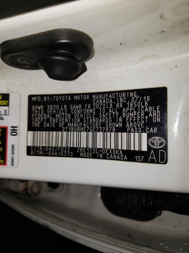 Photo 20 from auction – 2016 TOYOTA COROLLA L with VIN 2T1BURHE7GC727878
