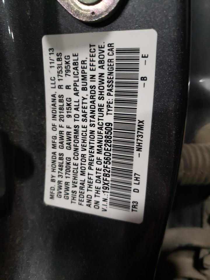 Photo 10 from auction – 2013 HONDA CIVIC LX with VIN 19XFB2F56DE288509