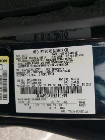 Photo 10 from auction – 2014 FORD FUSION S with VIN 3FA6P0G72ER110599