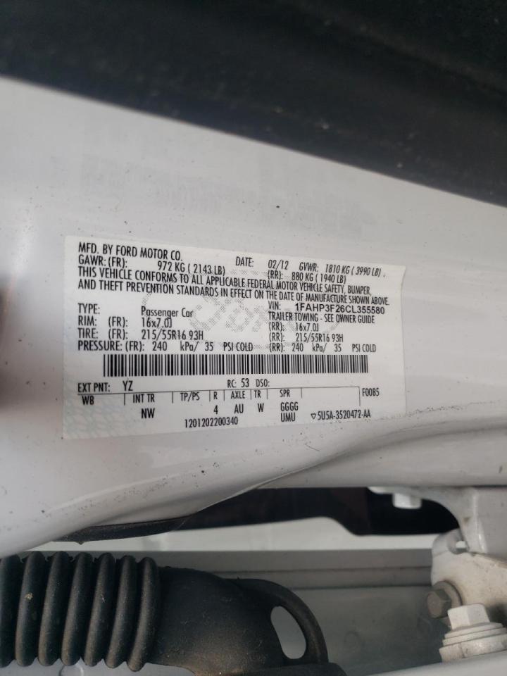 Photo 20 from auction – 2012 FORD FOCUS SE with VIN 1FAHP3F26CL355580