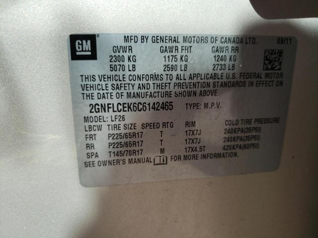 Photo 10 from auction – 2012 CHEVROLET EQUINOX LS with VIN 2GNFLCEK6C6142465