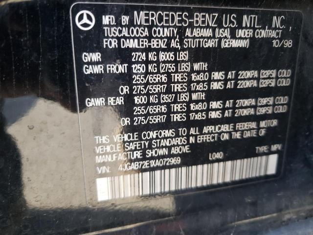 Photo 1 from auction – 1999 MERCEDES-BENZ ML-CLASS with VIN 4JGAB72E1XA072969