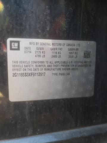 Photo 10 from auction – 2015 CHEVROLET IMPALA LTZ with VIN 2G1165S3XF9112917