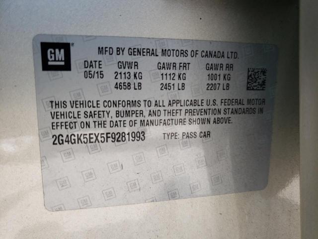 Photo 10 from auction – 2015 BUICK REGAL with VIN 2G4GK5EX5F9281993