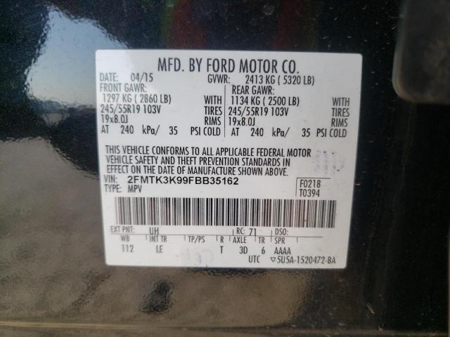 Photo 10 from auction – 2015 FORD EDGE TITAN with VIN 2FMTK3K99FBB35162
