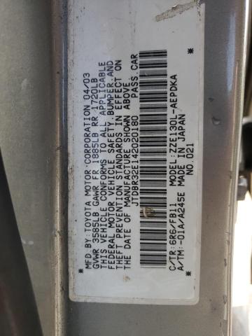 Foto 10 de la subasta – 2004 TOYOTA COROLLA CE con VIN JTDBR32E142020180