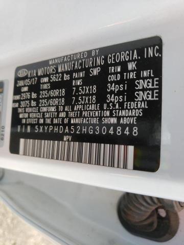 Photo 10 from auction – 2017 KIA SORENTO EX with VIN 5XYPHDA52HG304848