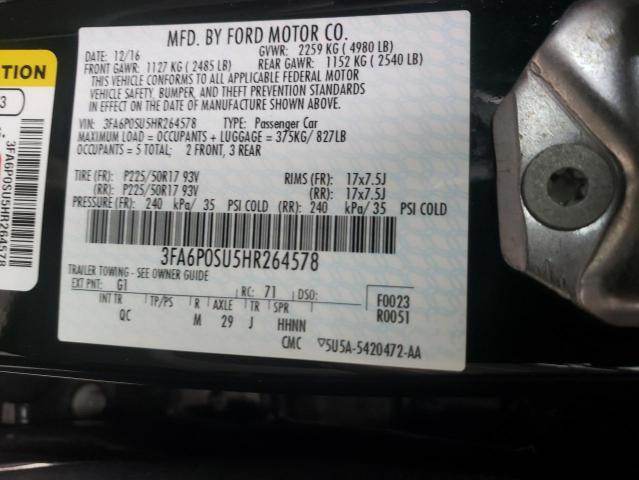 Photo 10 from auction – 2017 FORD FUSION TIT with VIN 3FA6P0SU5HR264578