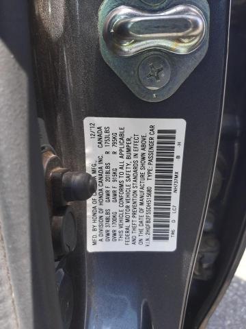 Photo 10 from auction – 2013 HONDA CIVIC LX with VIN 2HGFB2F55DH515680