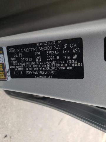 Photo 10 from auction – 2019 KIA FORTE FE with VIN 3KPF24AD4KE083701