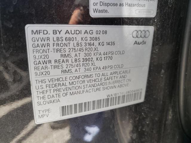 Photo 10 from auction – 2008 AUDI Q7 3.6 QUA with VIN WA1BY74L48D048629