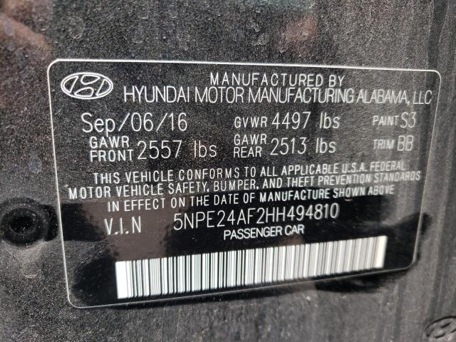 Photo 10 from auction – 2017 HYUNDAI SONATA SE with VIN 5NPE24AF2HH494810