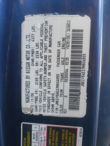 Photo 10 from auction – 2007 INFINITI G35 with VIN JNKCV54E27M904855