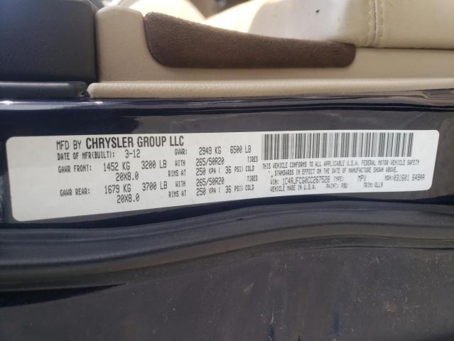Photo 10 from auction – 2012 JEEP GRAND CHER with VIN 1C4RJFCG0CC267528
