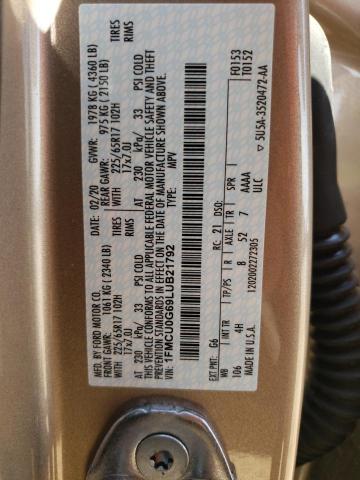Photo 10 from auction – 2020 FORD ESCAPE SE with VIN 1FMCU0G69LUB21792