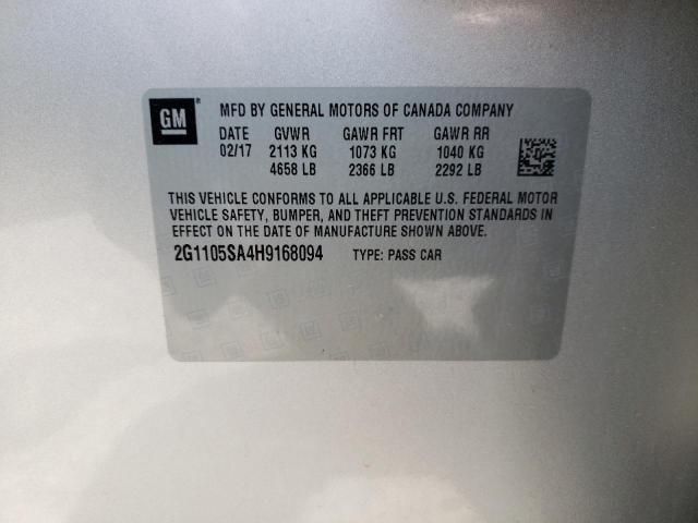 Photo 10 from auction – 2017 CHEVROLET IMPALA LT with VIN 2G1105SA4H9168094