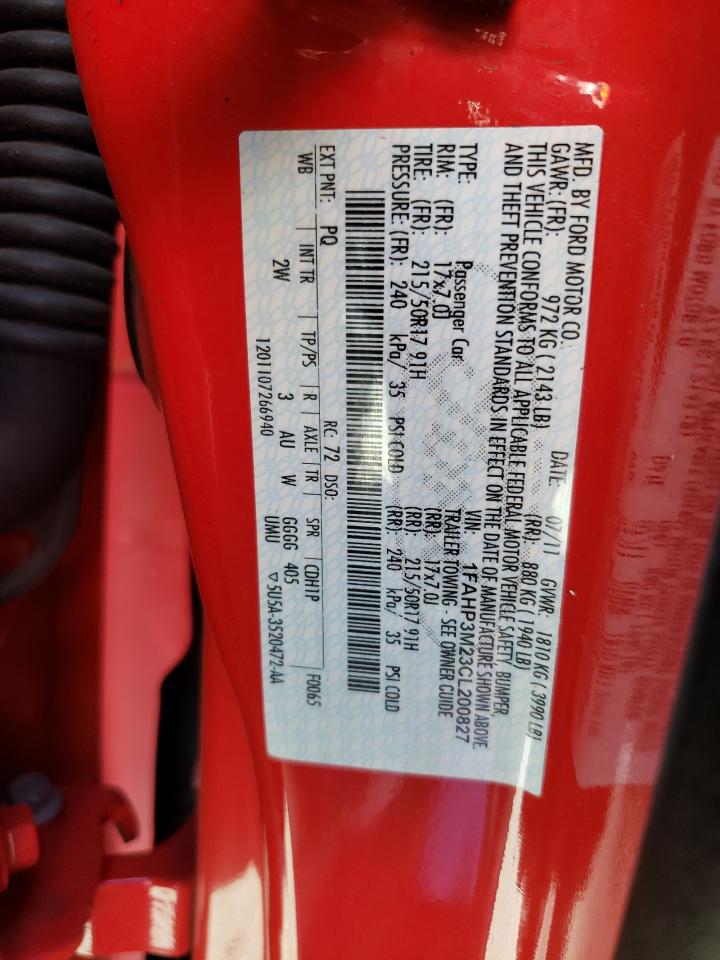 Photo 10 from auction – 2012 FORD FOCUS SEL with VIN 1FAHP3M23CL200827