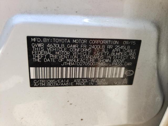 Photo 10 from auction – 2016 LEXUS IS 200T with VIN JTHBA1D27G5007840