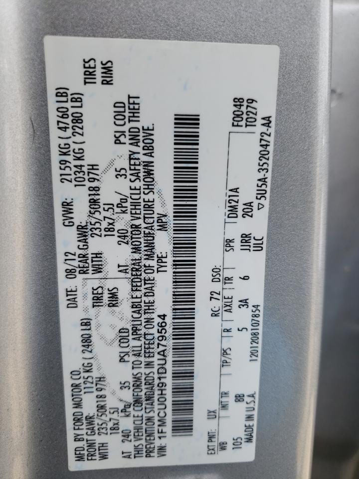 Photo 10 from auction – 2013 FORD ESCAPE SEL with VIN 1FMCU0H91DUA79564
