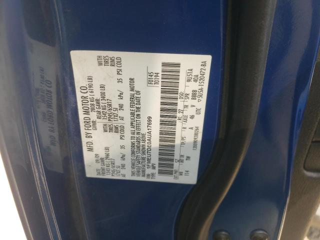 Photo 10 from auction – 2010 FORD EXPLORER X with VIN 1FMEU7DE0AUA17699