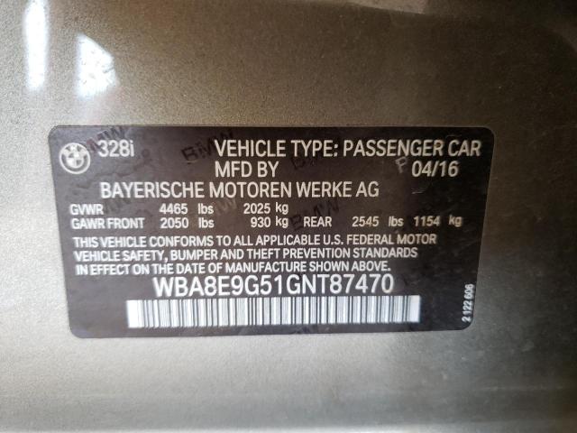 Photo 10 from auction – 2016 BMW 328 I SULE with VIN WBA8E9G51GNT87470