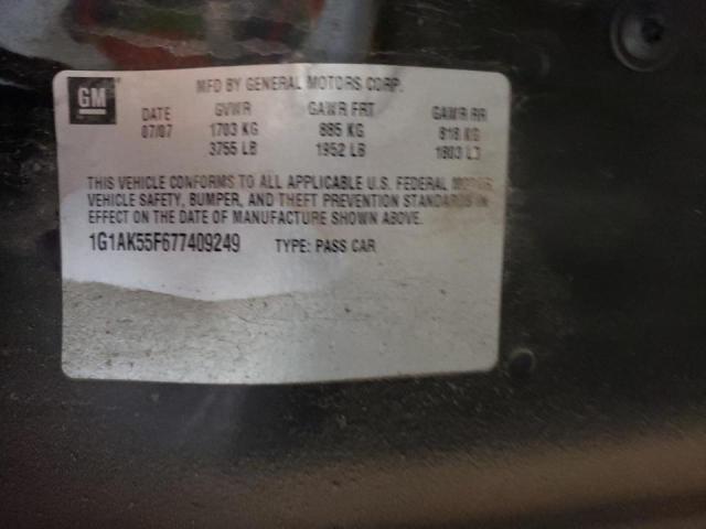 Photo 10 from auction – 2007 CHEVROLET COBALT LT with VIN 1G1AK55F677409249