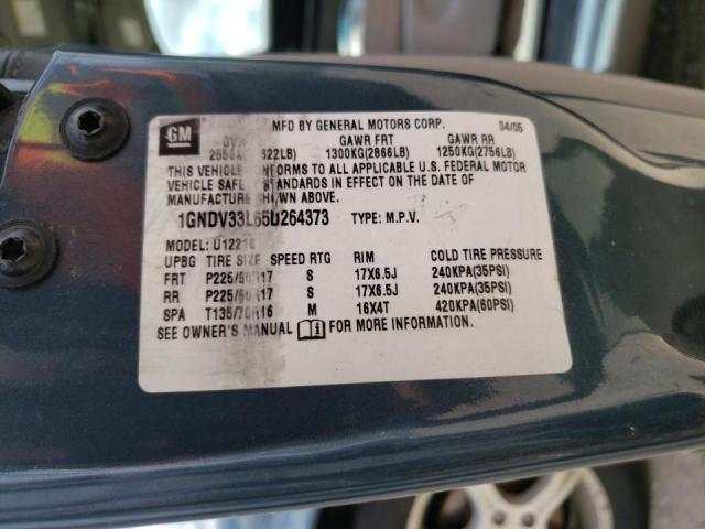 Photo 10 from auction – 2005 CHEVROLET UPLANDER with VIN 1GNDV33L65D264373