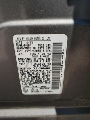 Photo 10 from auction – 2012 NISSAN ROGUE S with VIN JN8AS5MV3CW411562