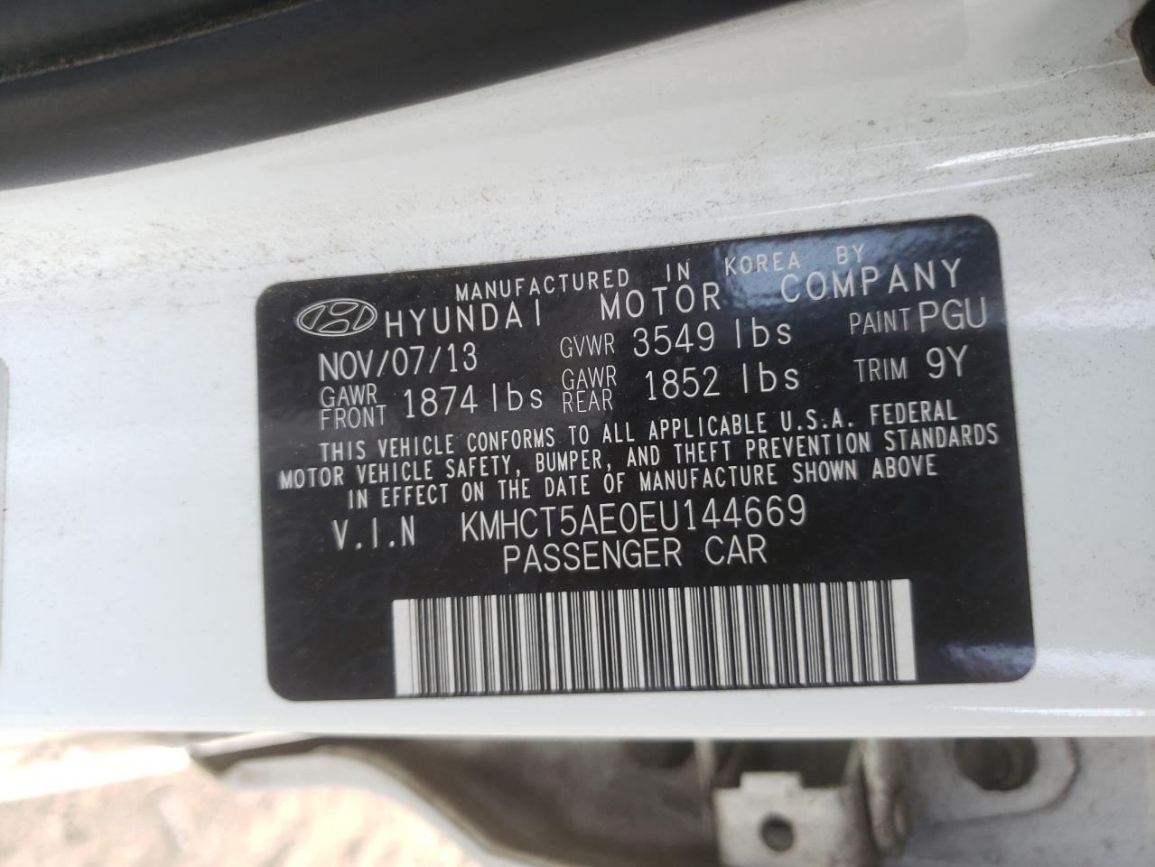 Photo 10 from auction – 2014 HYUNDAI ACCENT GLS with VIN KMHCT5AE0EU144669