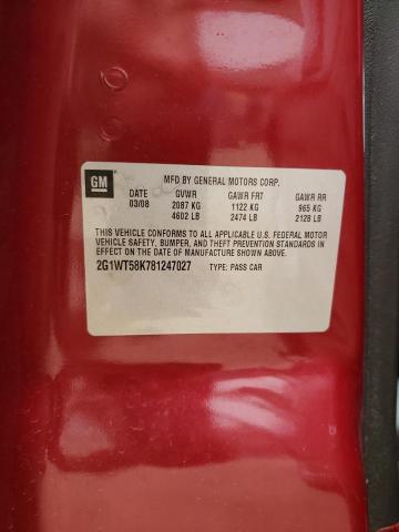 Photo 10 from auction – 2008 CHEVROLET IMPALA LT with VIN 2G1WT58K781247027