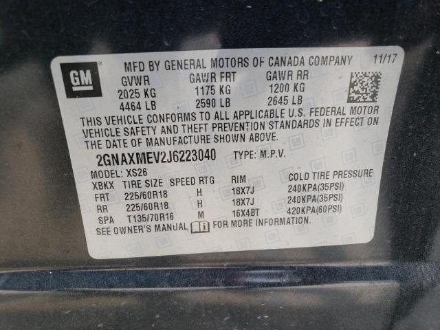 Photo 10 from auction – 2018 CHEVROLET EQUINOX PR with VIN 2GNAXMEV2J6223040