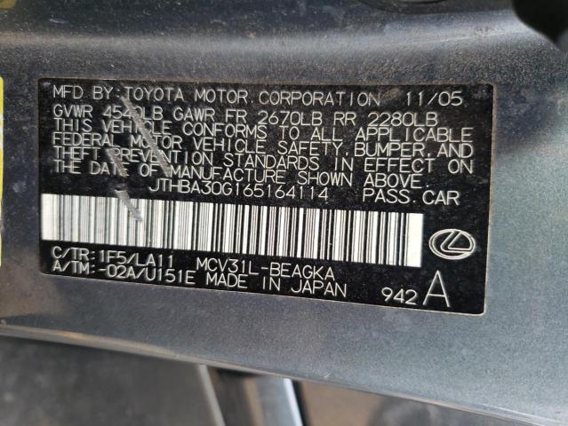 Photo 10 from auction – 2006 LEXUS ES 330 with VIN JTHBA30G165164114